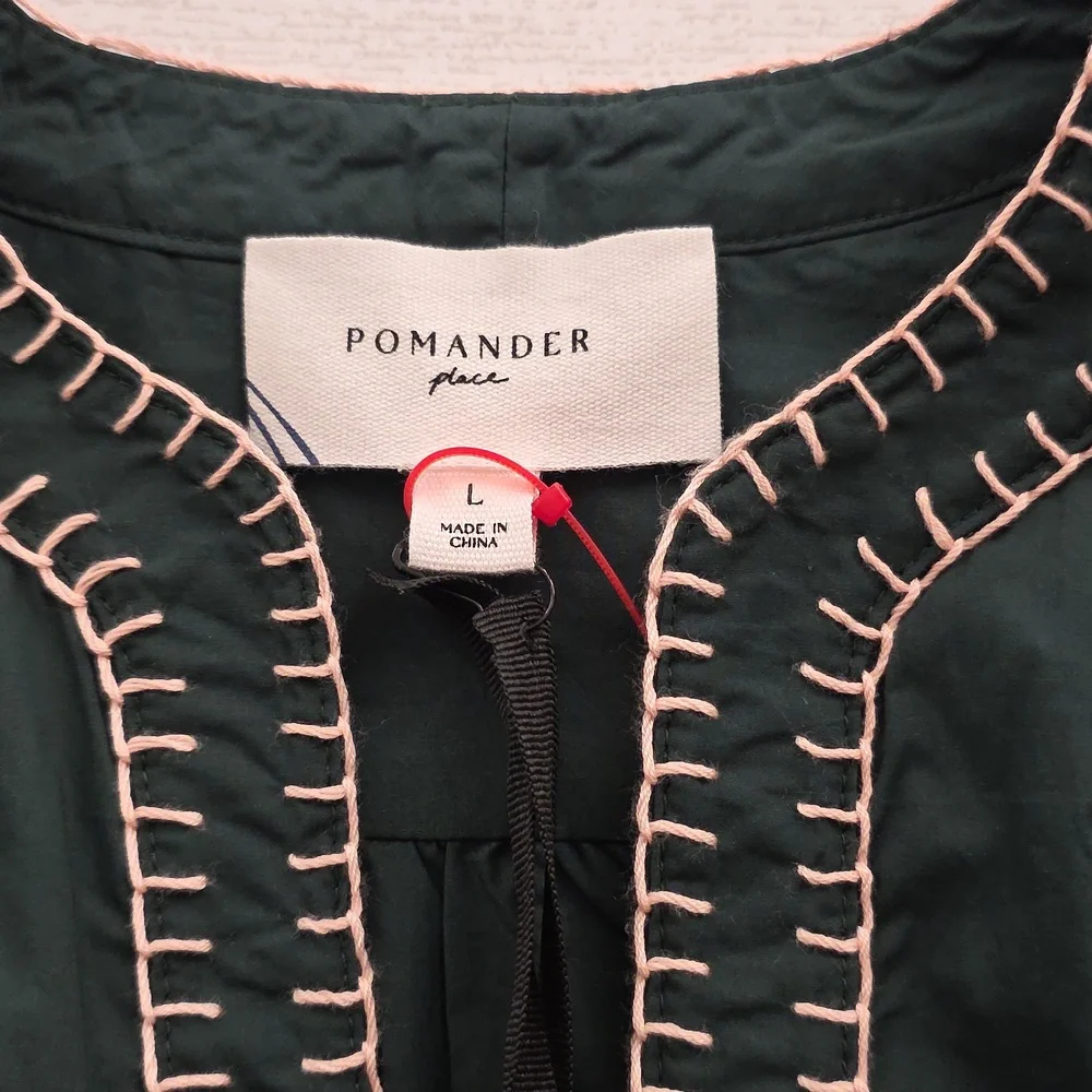 POMANDER PLACE Mini Oversized Evergreen Kinsley‎ Dress Size L - Picture 6 of 9